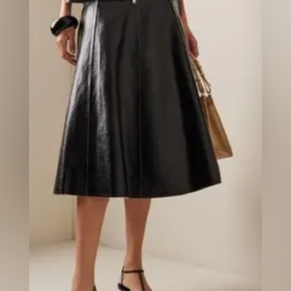 MARINA MOSCONE 
Cha Cha Coated Canvas Midi Skirt - Picture 2 of 7